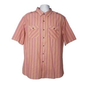 SEAN JOHN 1998 Red and Orange Striped Short Sleeve Shirt Size 3XL